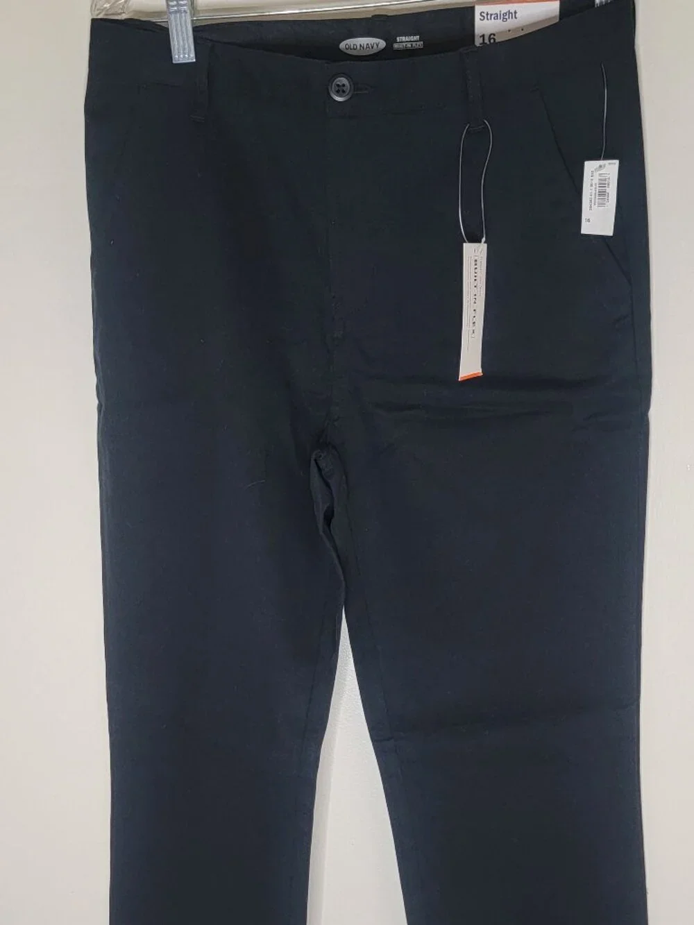 NEW Old Navy Straight Leg Built-In Flex Uniform Chinos Black Boys Size 16